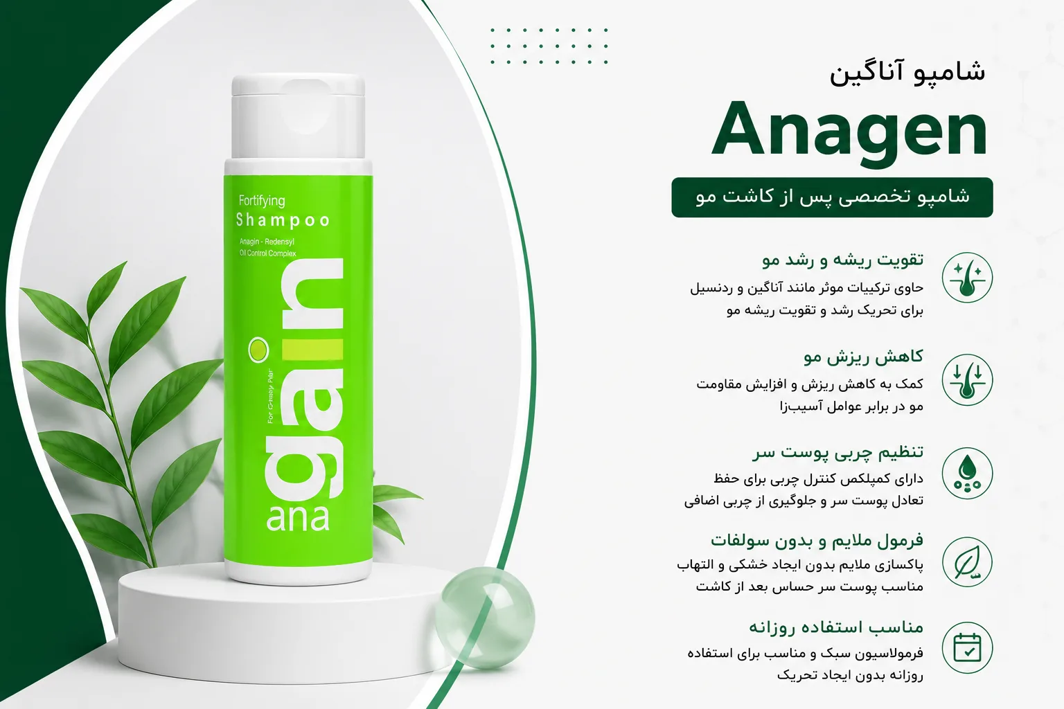 شامپو آناگین Anagen پس از کاشت مو